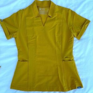 Figs Women's Light Gold Scrub Top